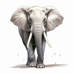 Obraz premium This striking elephant silhouette in soft pastels highlights its majestic tusks, offering a unique and modern art twist.