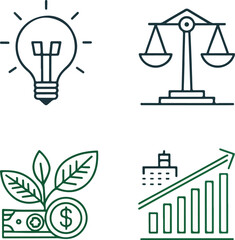 ESG Line Icons Set Editable Stroke Vector for Sustainability, Governance, and Environment