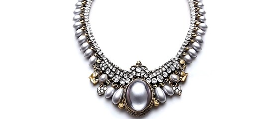 Obraz premium A necklace with a large pearl pendant and a gold chain