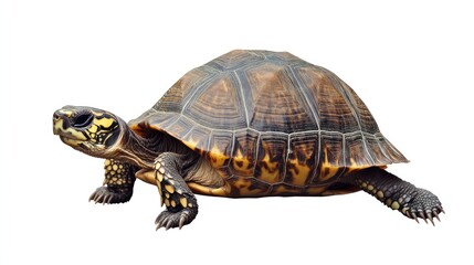 Obraz premium Spectacular Yellow-footed Tortoise on White Background