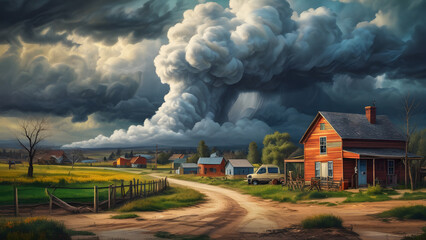 Obraz premium Tornado Activity in Midwest America