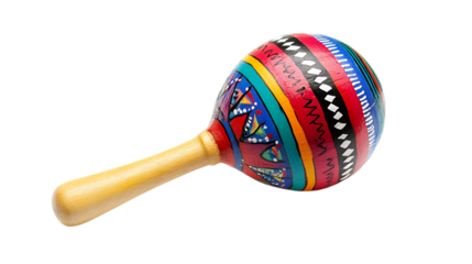 Vibrant maraca isolated on transparent PNG
