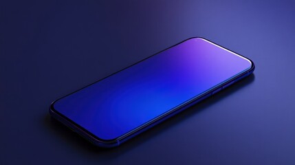 Elegant Smartphone Mockup:  Dark Blue Gradient Display