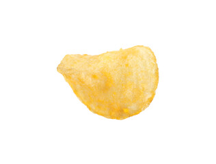 One tasty potato chip isolated on white