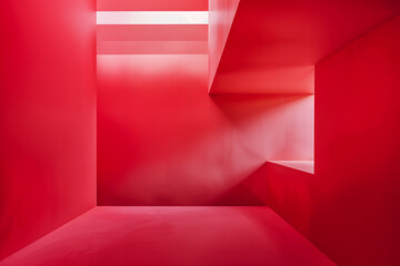 Obraz premium Serene Minimalistic Room Bathed in Soft Red Light