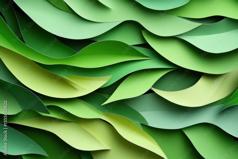 Aufkleber vibrant tropical leaves create an eco-friendly paper art background with smooth shadows in a layered