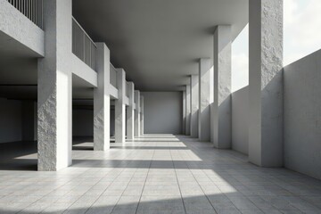 Obraz premium Subtle grayscale repetition of minimalist geometric forms , monochrome, neutral, background