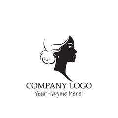 a woman silhouette black and white illustration for logo company vector image