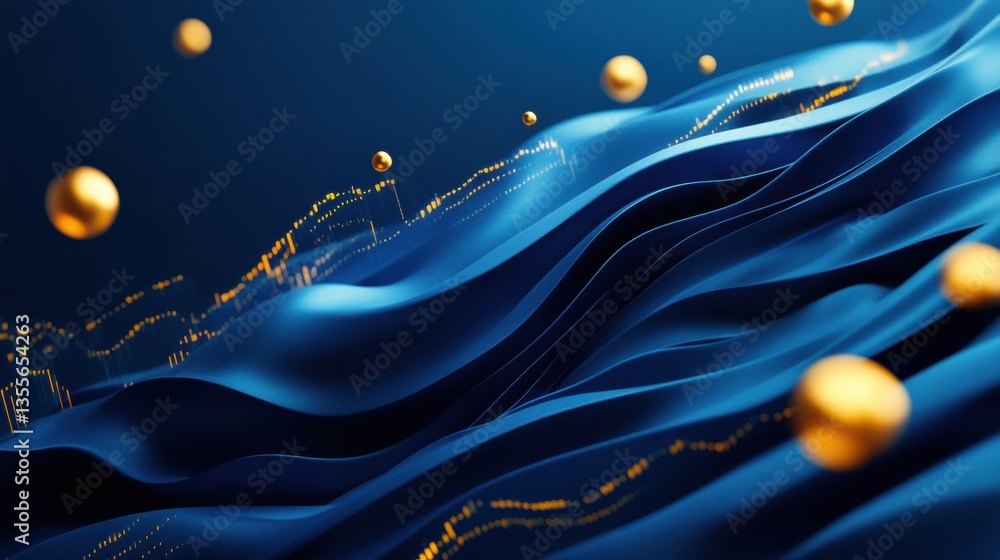 Aufkleber dynamic stock market growth visualization blending with political symbols in a modern corporate aest