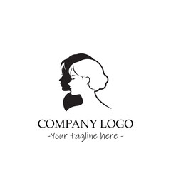 a woman silhouette black and white illustration for logo company vector image