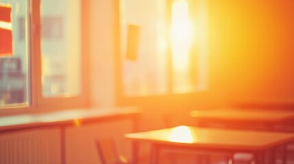 Fototapeta premium Blurred classroom background. Education concept