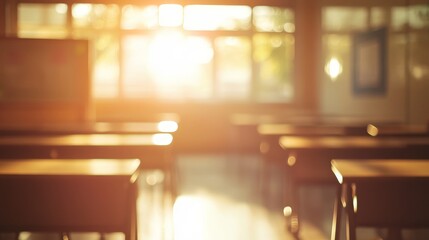 Blurred classroom background. Education concept