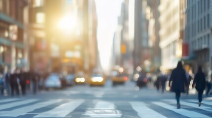 Fototapeta premium Blurred urban city street background