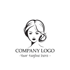 a woman silhouette black and white illustration for logo company vector image