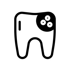 rotten teeth. This is a vector single icon with a semi solid style. perfect for any purpose, such as website design, mobile app design, logo design, pattern design, etc.