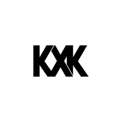 kxk initial letter monogram logo design