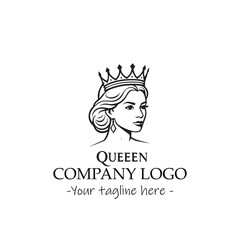 a Queen silhouette black and white illustration for logo company vector image