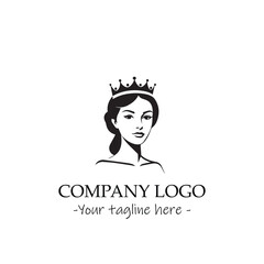 a Queen silhouette black and white illustration for logo company vector image