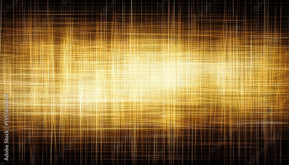 Poster abstract grid of glowing yellow lines with a dark gradient