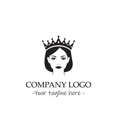 a Queen silhouette black and white illustration for logo company vector image