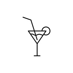 Cocktail icon line art vector, simple illustration for web and app..eps