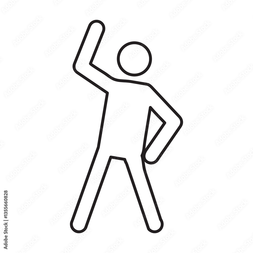 Poster fitness exercise icon, vector linear illustration for web and app..eps