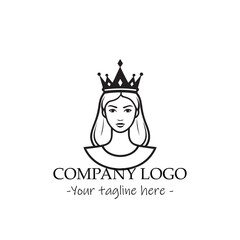 a Queen silhouette black and white illustration for logo company vector image