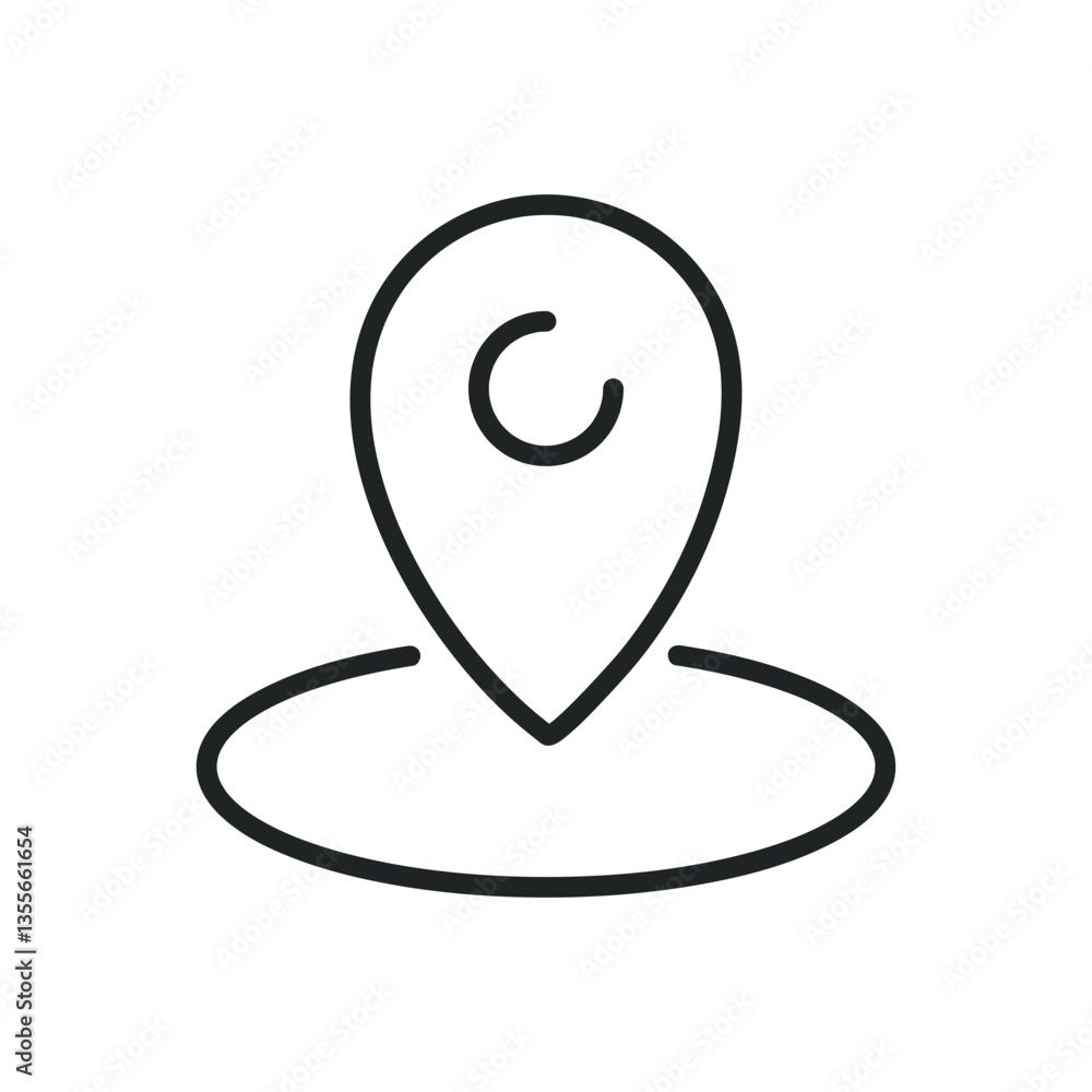 Poster map point thin line icons. editable stroke and perfect pixel on transparent background