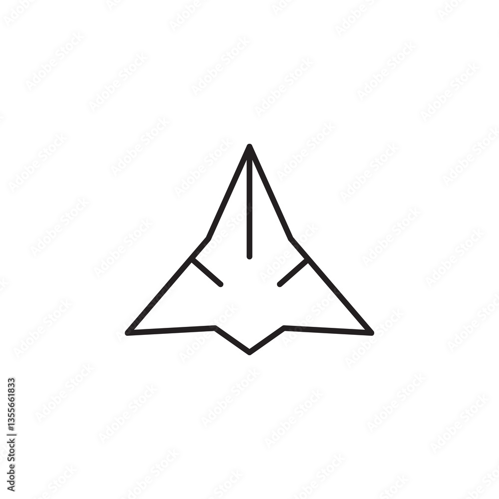 Poster stealth plane icon black line, simple ilustration for web and app..eps