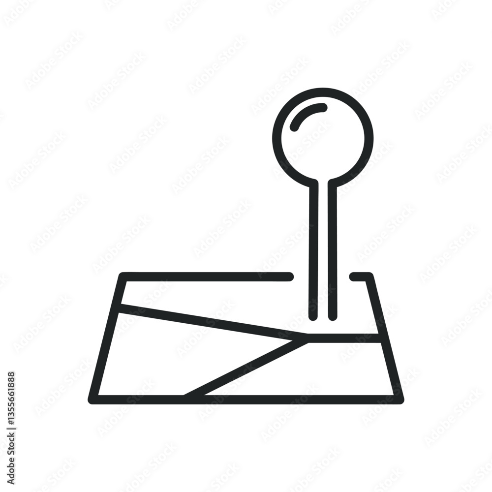Poster map pin thin line icons. editable stroke and perfect pixel on transparent background