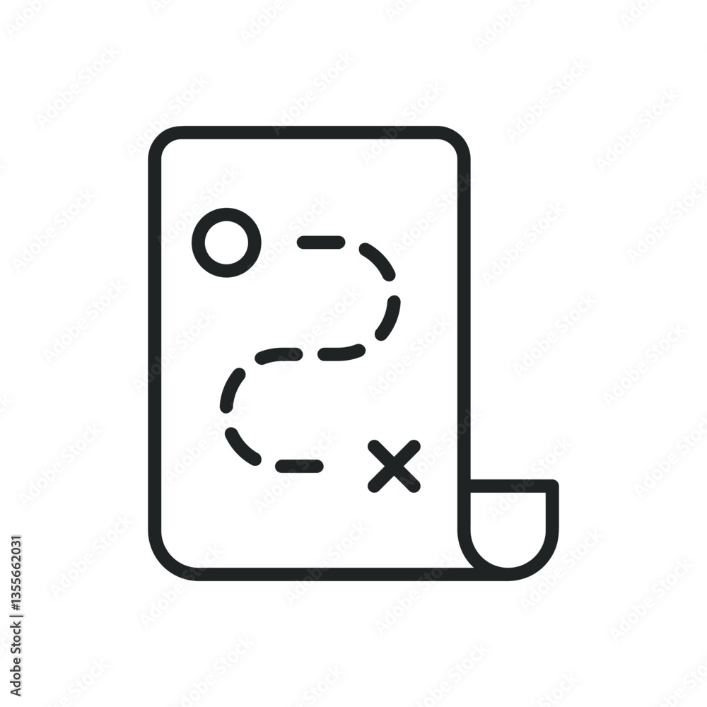 Poster map thin line icons. editable stroke and perfect pixel on transparent background