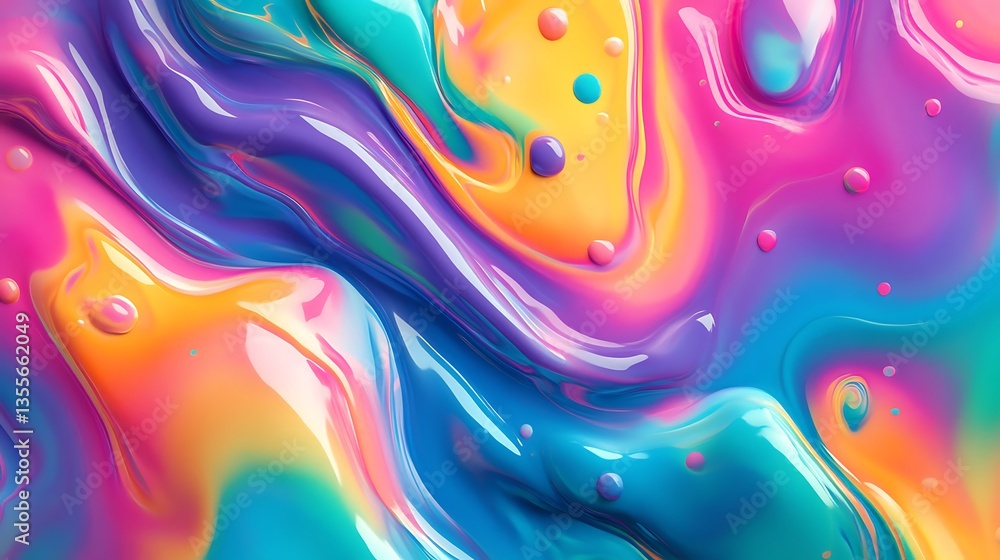 Poster the vibrant swirling colors and glossy textures create an abstract image
