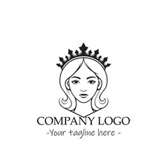 a Queen silhouette black and white illustration for logo company vector image