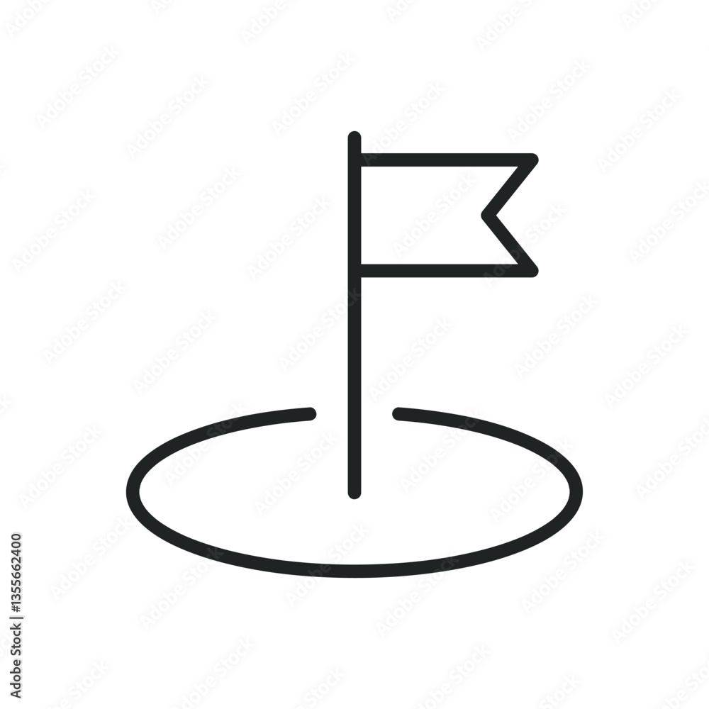 Poster flag point thin line icons. editable stroke and perfect pixel on transparent background