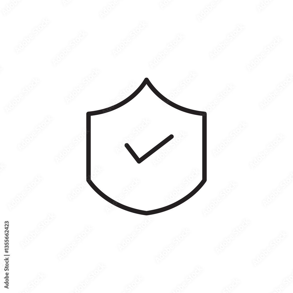Poster antivirus shield vector linear illustration for web and app..eps