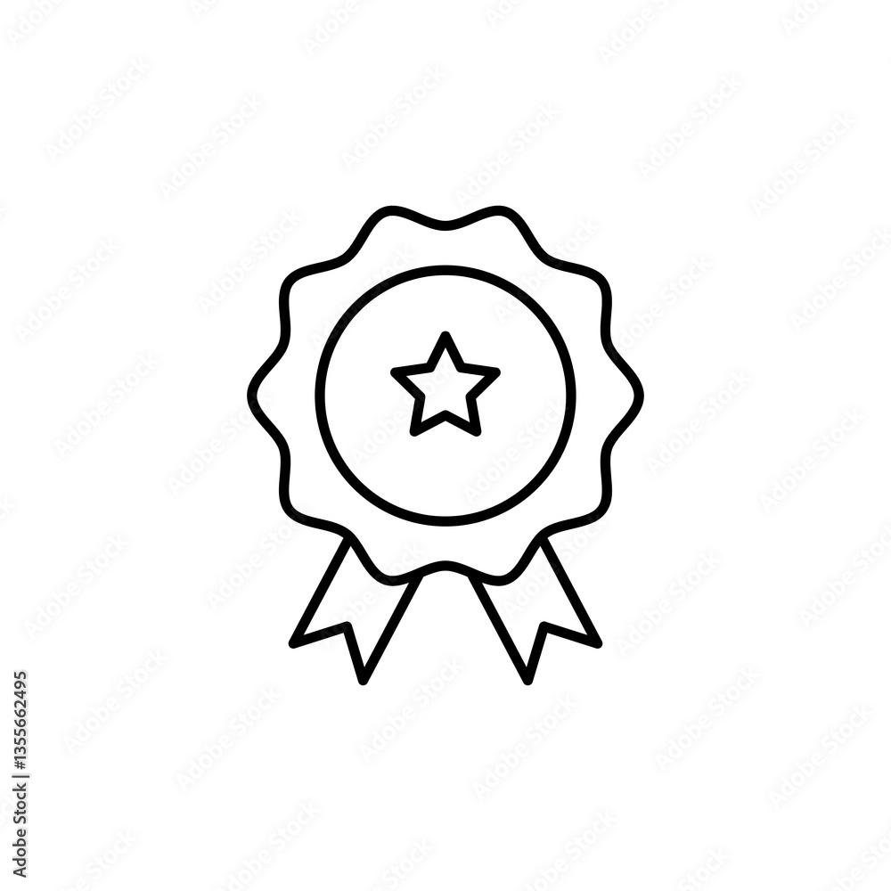 Poster badge icon line art vector, simple illustration for web and app..eps