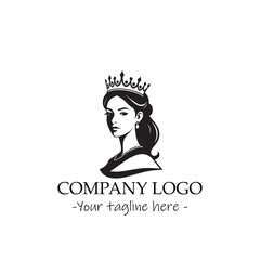 a Queen silhouette black and white illustration for logo company vector image