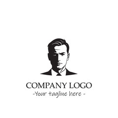 a Man silhouette black and white illustration for logo company vector image