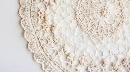 Obraz premium Delicate vintage lace doily with floral patterns