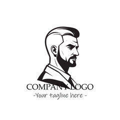 a Man silhouette black and white illustration for logo company vector image