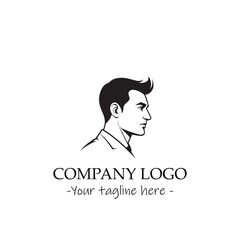 a Man silhouette black and white illustration for logo company vector image