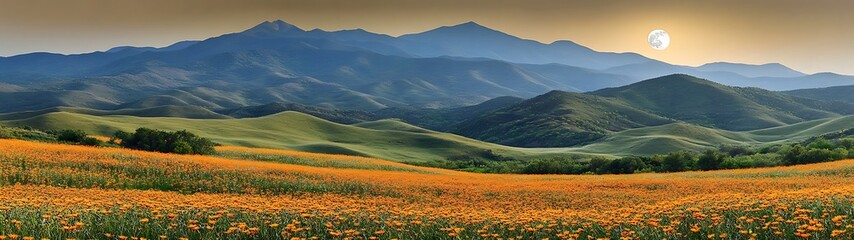 Mountain Valley Wildflowers Moonlight.
