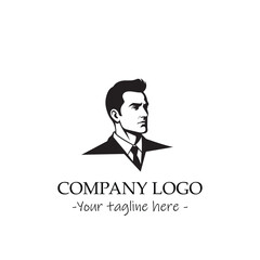 a Man silhouette black and white illustration for logo company vector image