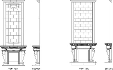 silhouette design vector illustration sketch image of fireplace for heating space in winter old model classic vintage ethnic europe