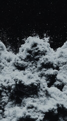 Swirling clouds create dynamic texture in a dark background setting