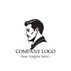 a Man silhouette black and white illustration for logo company vector image