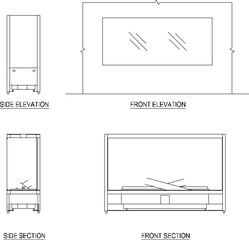 silhouette design vector illustration sketch image of fireplace bonfire for space heating in winter classic vintage ethnic model 