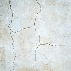 Obraz premium Cracked White Wall Texture with Natural Weathered Surface Pattern