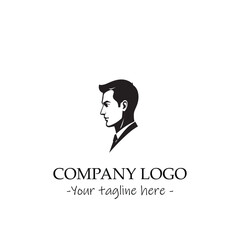 a Man silhouette black and white illustration for logo company vector image