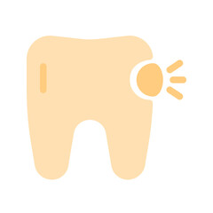 broken tooth. This is a vector single icon with a flat style. Suitable for any purpose, such as website design, mobile app design, logo design, pattern design, etc.